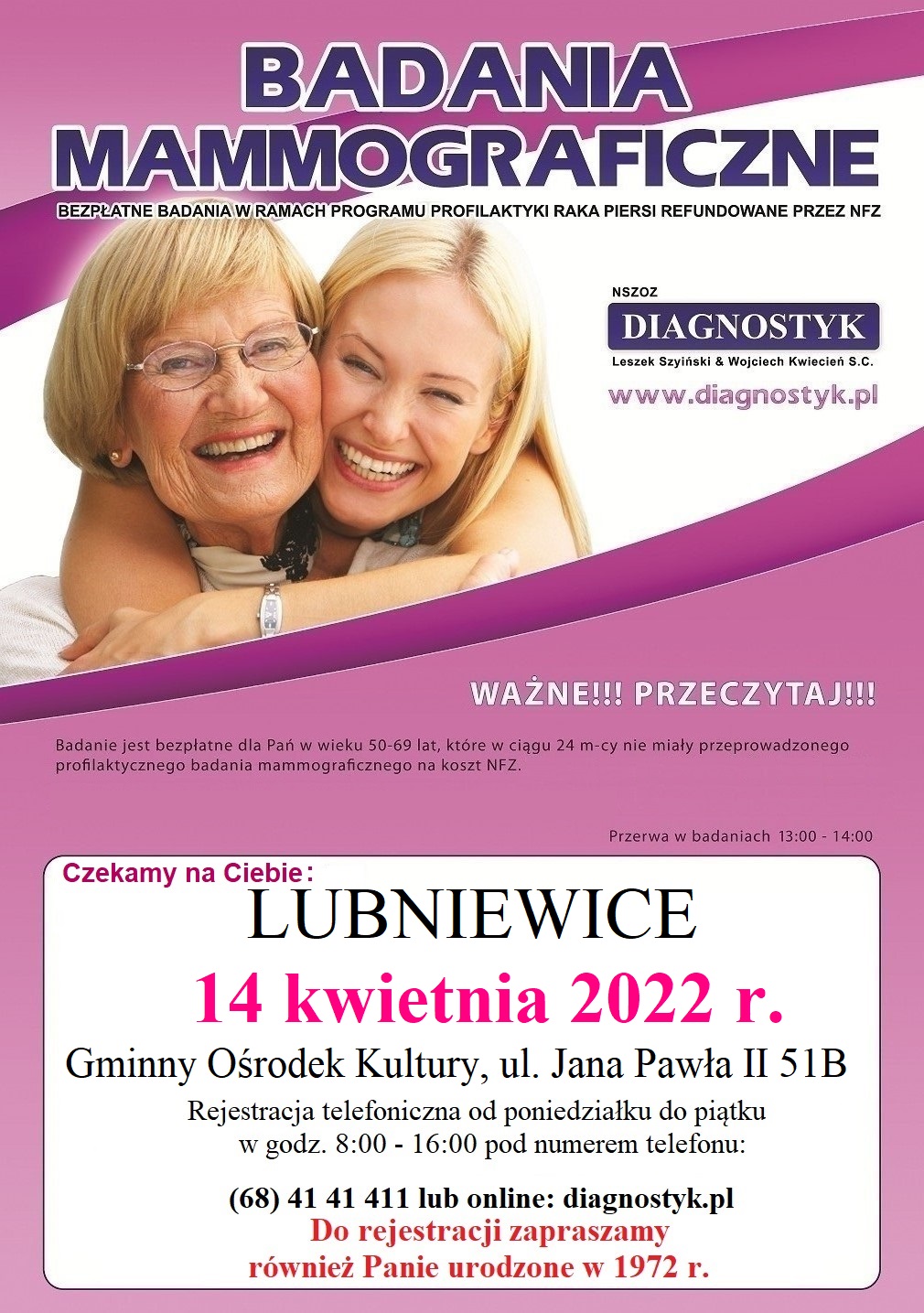 badania mammograficzne-lubniewice2022